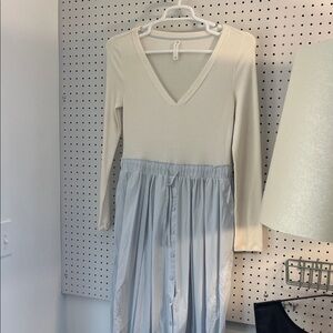 Anthropologie Cream and Light Blue Dress